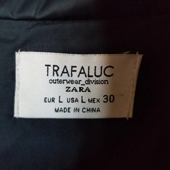 ZARA TRAFALUC Navy Hooded Zipper Pockets Vest - Picture 3 of 8